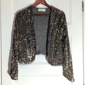 Abercrombie Sequined Silver Cardigan